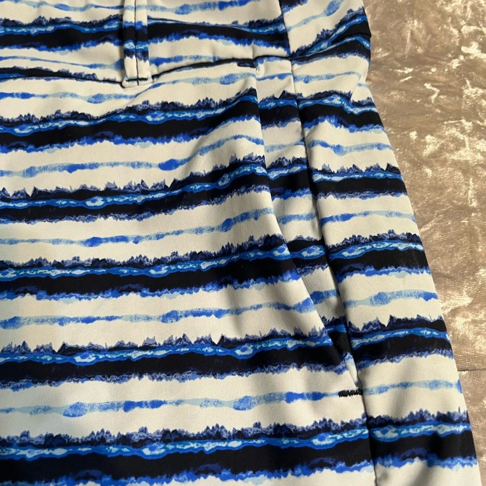 Striped Blue & White Women’s Shorts - Picture 2 of 8